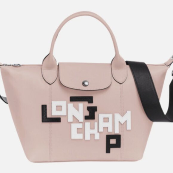 ✨ LONGCHAMP Le Pliage Cuir Leather Limited Edition Pink Crossbody Tote – New. - Picture 1 of 8